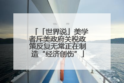 「世界说」美学者斥美政府关税政策反复无常正在制造“经济创伤”
