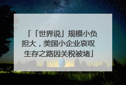 「世界说」规模小负担大，美国小企业哀叹生存之路因关税被堵