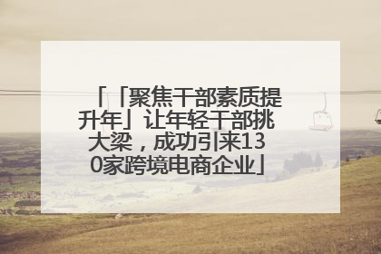 「聚焦干部素质提升年」让年轻干部挑大梁，成功引来130家跨境电商企业