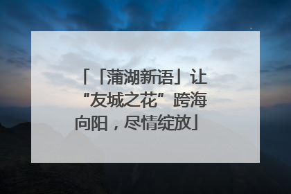 「蒲湖新语」让“友城之花”跨海向阳，尽情绽放