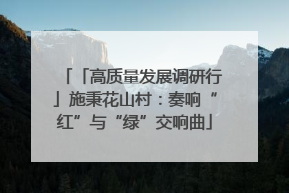「高质量发展调研行」施秉花山村：奏响“红”与“绿”交响曲