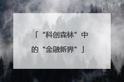 “科创森林”中的“金融新界”