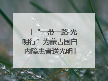 “一带一路·光明行”为蒙古国白内障患者送光明