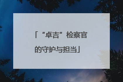“卓吉”检察官的守护与担当