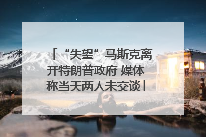 “失望”马斯克离开特朗普政府 媒体称当天两人未交谈