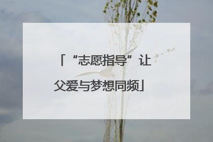 “志愿指导”让父爱与梦想同频