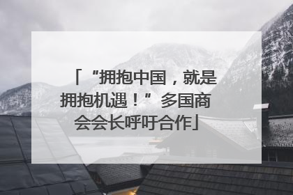 “拥抱中国，就是拥抱机遇！”多国商会会长呼吁合作