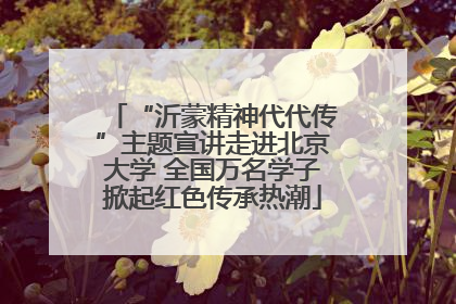 “沂蒙精神代代传”主题宣讲走进北京大学 全国万名学子掀起红色传承热潮