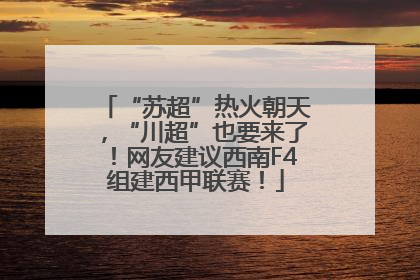 “苏超”热火朝天，“川超”也要来了！网友建议西南F4组建西甲联赛！