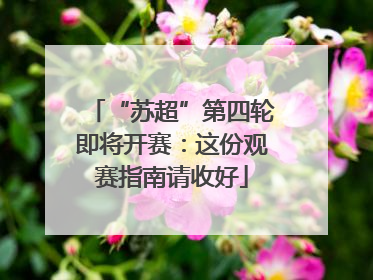 “苏超”第四轮即将开赛：这份观赛指南请收好