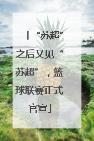 “苏超”之后又见“苏超”，篮球联赛正式官宣