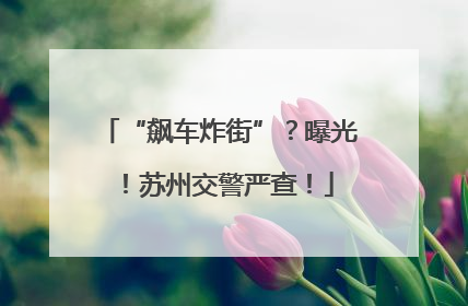 “飙车炸街”？曝光！苏州交警严查！