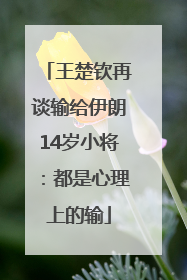 王楚钦再谈输给伊朗14岁小将：都是心理上的输
