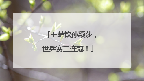王楚钦孙颖莎，世乒赛三连冠！