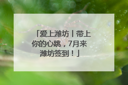爱上潍坊丨带上你的心跳，7月来潍坊签到！