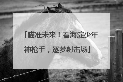 瞄准未来！看海淀少年神枪手，逐梦射击场