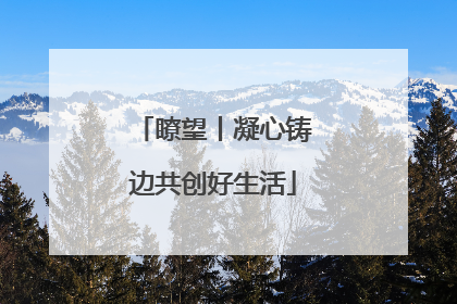 瞭望丨凝心铸边共创好生活