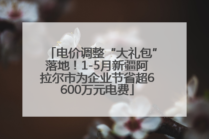 电价调整“大礼包”落地！1-5月新疆阿拉尔市为企业节省超6600万元电费