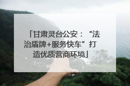 甘肃灵台公安：“法治盾牌+服务快车”打造优质营商环境