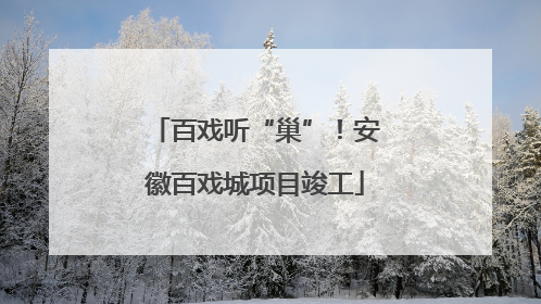 百戏听“巢”！安徽百戏城项目竣工