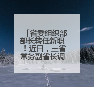 省委组织部部长转任新职！近日，三省常务副省长调整