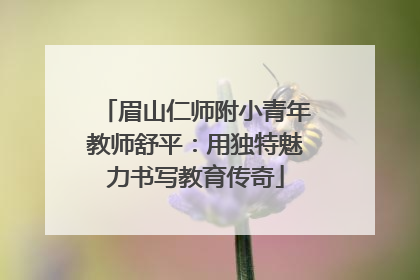 眉山仁师附小青年教师舒平：用独特魅力书写教育传奇