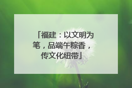 福建：以文明为笔，品端午粽香，传文化纽带