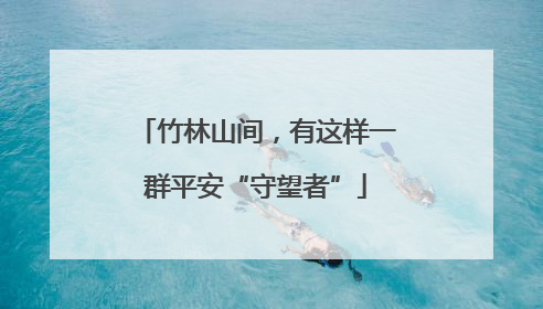 竹林山间，有这样一群平安“守望者”