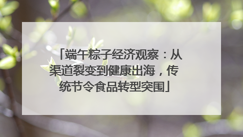端午粽子经济观察：从渠道裂变到健康出海，传统节令食品转型突围