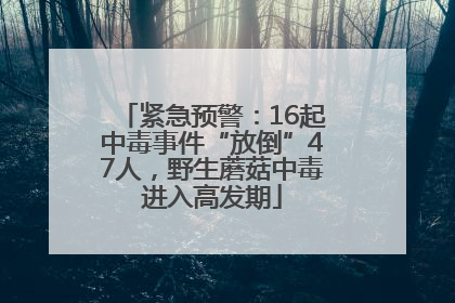 紧急预警：16起中毒事件“放倒”47人，野生蘑菇中毒进入高发期