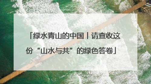 绿水青山的中国丨请查收这份“山水与共”的绿色答卷