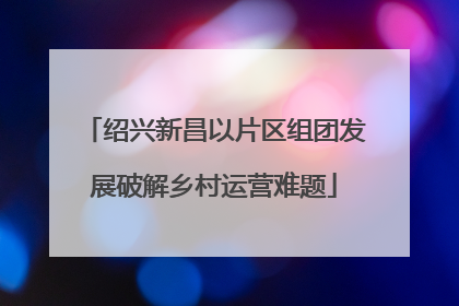 绍兴新昌以片区组团发展破解乡村运营难题