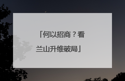 何以招商？看兰山升维破局
