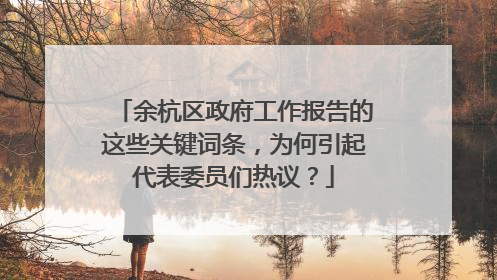 余杭区政府工作报告的这些关键词条，为何引起代表委员们热议？