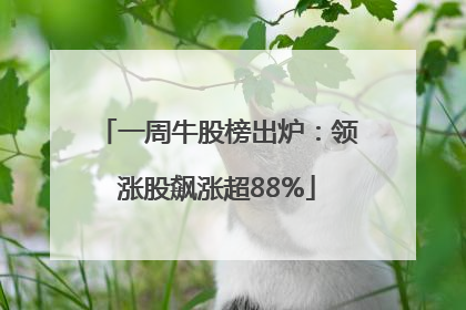 一周牛股榜出炉：领涨股飙涨超88%