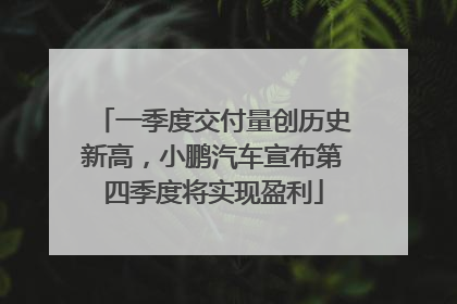 一季度交付量创历史新高，小鹏汽车宣布第四季度将实现盈利