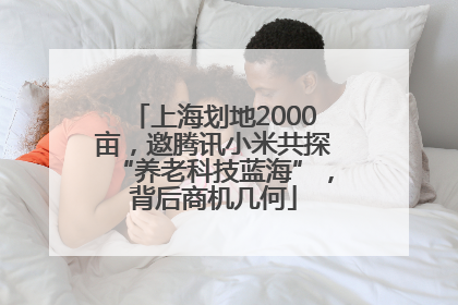 上海划地2000亩，邀腾讯小米共探“养老科技蓝海”，背后商机几何