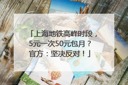 上海地铁高峰时段，5元一次50元包月？官方：坚决反对！