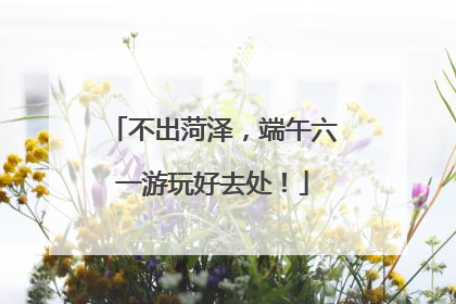 不出菏泽，端午六一游玩好去处！