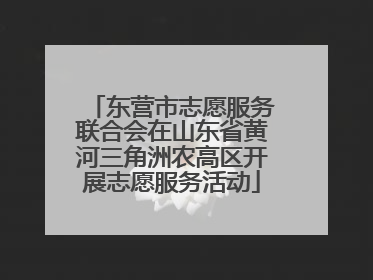 东营市志愿服务联合会在山东省黄河三角洲农高区开展志愿服务活动
