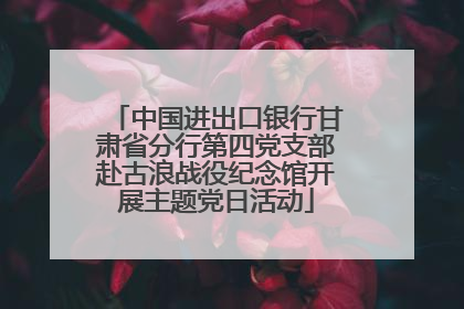 中国进出口银行甘肃省分行第四党支部赴古浪战役纪念馆开展主题党日活动