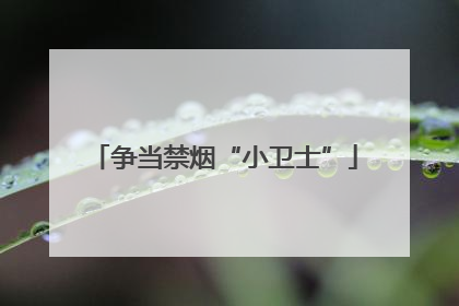 争当禁烟“小卫士”