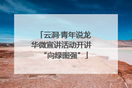 云洞·青年说龙华微宣讲活动开讲“向绿图强”