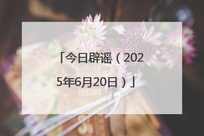 今日辟谣（2025年6月20日）