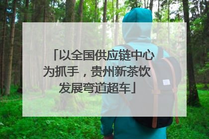 以全国供应链中心为抓手，贵州新茶饮发展弯道超车