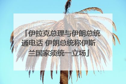 伊拉克总理与伊朗总统通电话 伊朗总统称伊斯兰国家须统一立场
