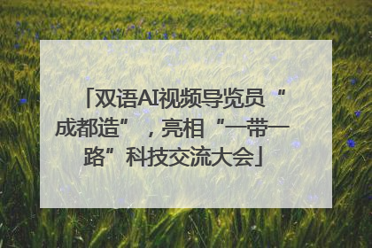 双语AI视频导览员“成都造”，亮相“一带一路”科技交流大会