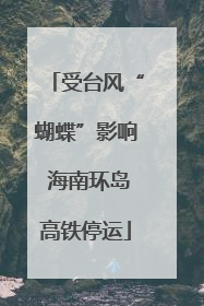 受台风“蝴蝶”影响 海南环岛高铁停运