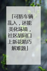 可防车辆乱入，还能美化环境，社区胡同口上新花箱巧解难题