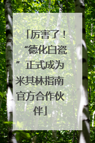 厉害了！“德化白瓷”正式成为米其林指南官方合作伙伴